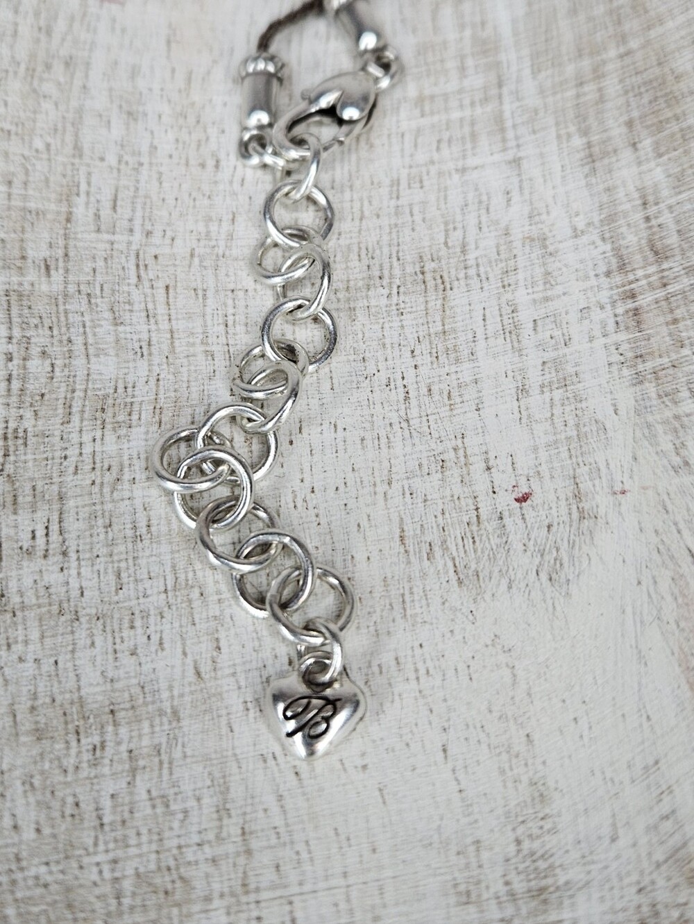 Brighton Karma Crystal Heart Charm Necklace Brown Braided Cord Silver Gold EUC - Picture 7 of 9